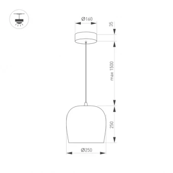 Светильник SP-PEONY-HANG-R250-15W Day4000 (BK, 65 deg, 230V, IP20 Металл) для потолка купить в Казани