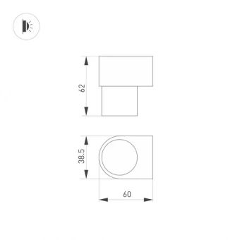 Светильник SP-SPICY-WALL-MINI-S60x39-3W Day4000 (WH, 40 deg, 230V, IP20 Металл) 